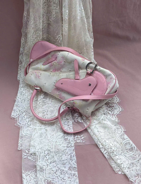 DIOR PINK SAKURA FLORAL DOUBLE SADDLE BAG