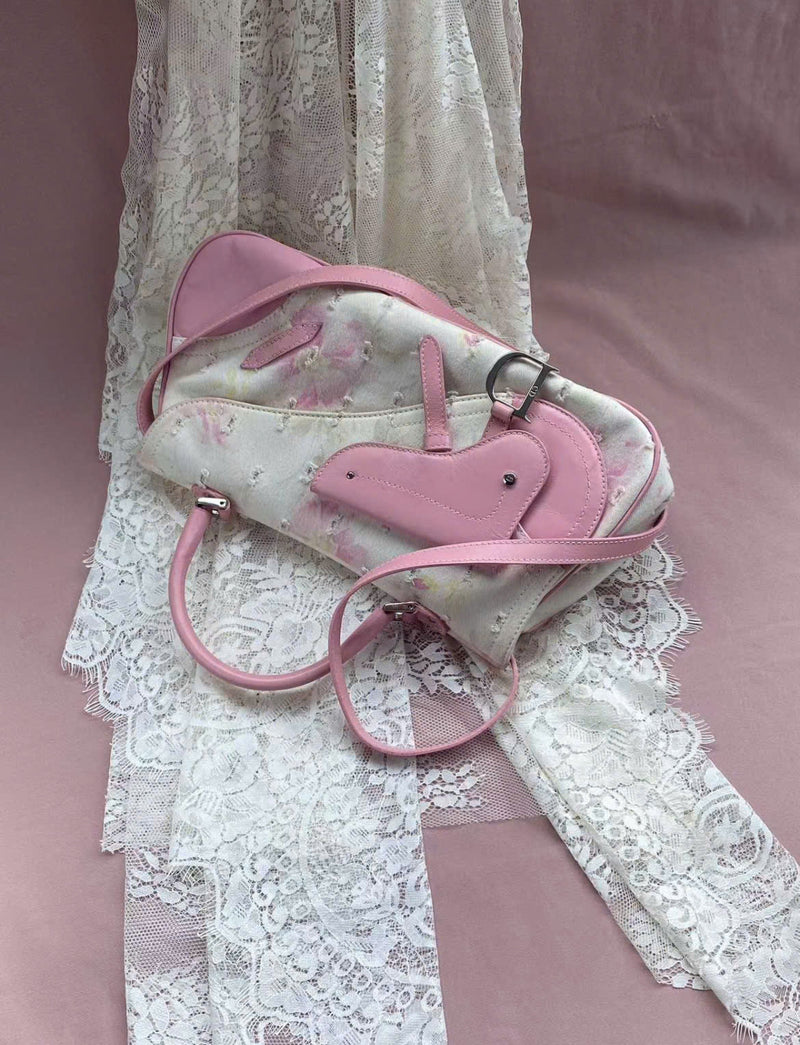 DIOR PINK SAKURA FLORAL DOUBLE SADDLE BAG