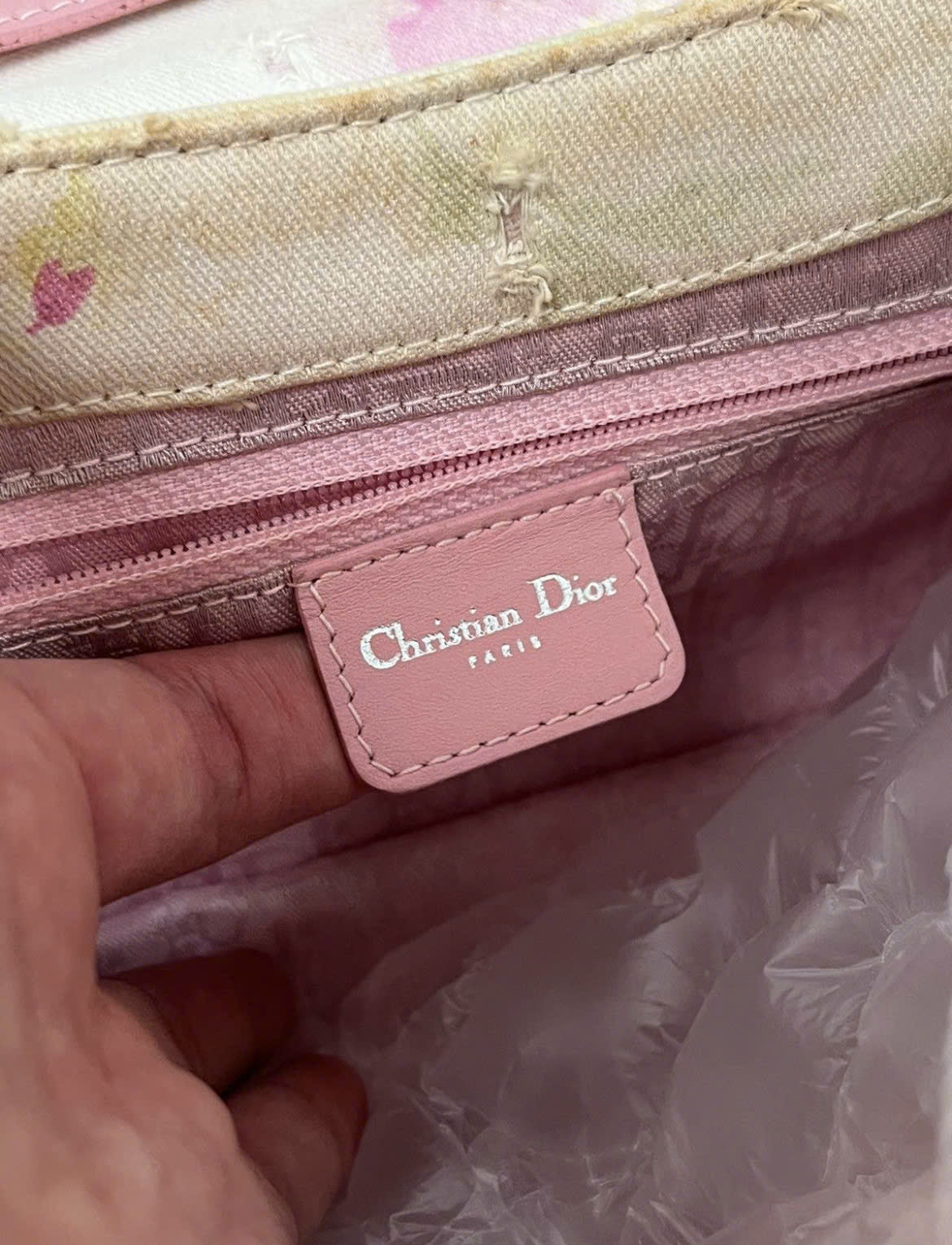 DIOR PINK SAKURA FLORAL DOUBLE SADDLE BAG