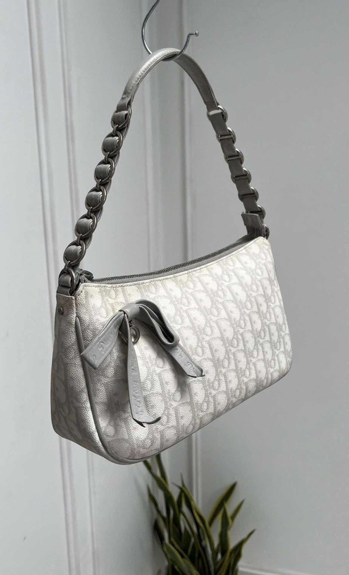 DIOR ROMANTIQUE TROTTER MONOGRAM RIBBON BAG