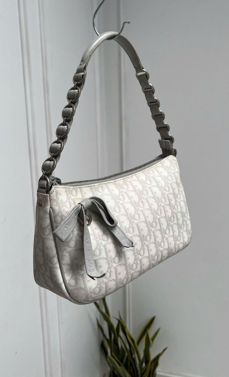 DIOR ROMANTIQUE TROTTER MONOGRAM RIBBON BAG