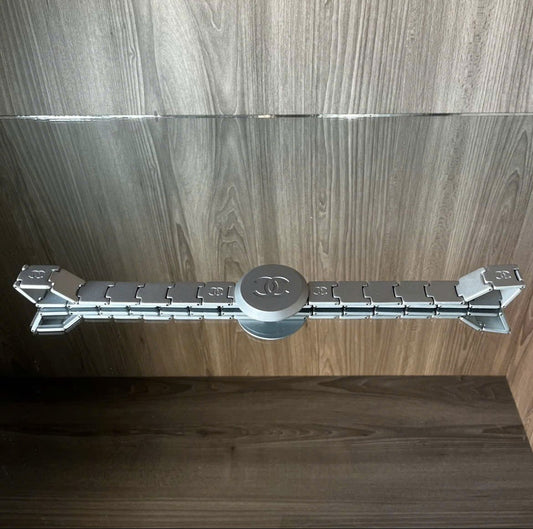 CHANEL BELT COCO MARK SILVER METAL 2005 RUNWAY