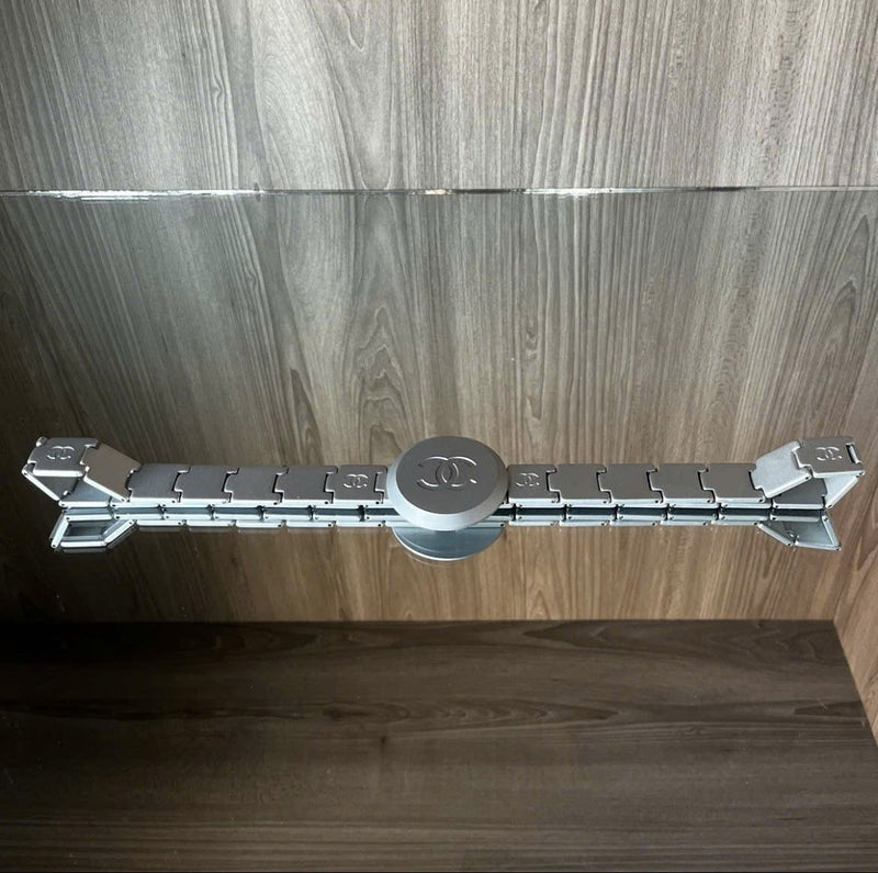 CHANEL BELT COCO MARK SILVER METAL 2005 RUNWAY