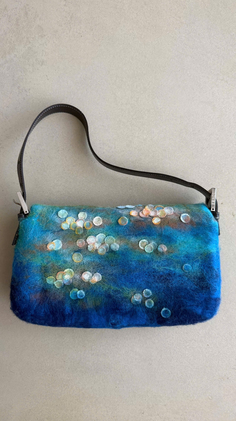 FENDI WOOL FELT CRAFTED BAGUETTE