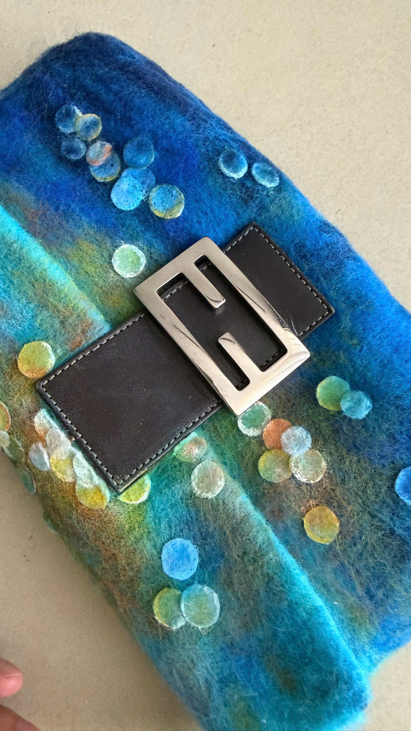 FENDI WOOL FELT CRAFTED BAGUETTE