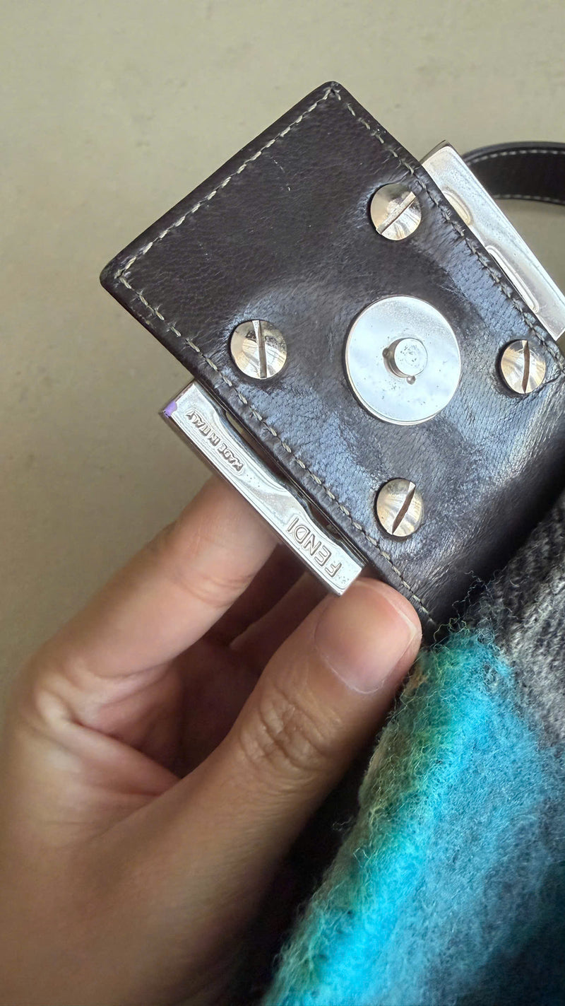 FENDI WOOL FELT CRAFTED BAGUETTE