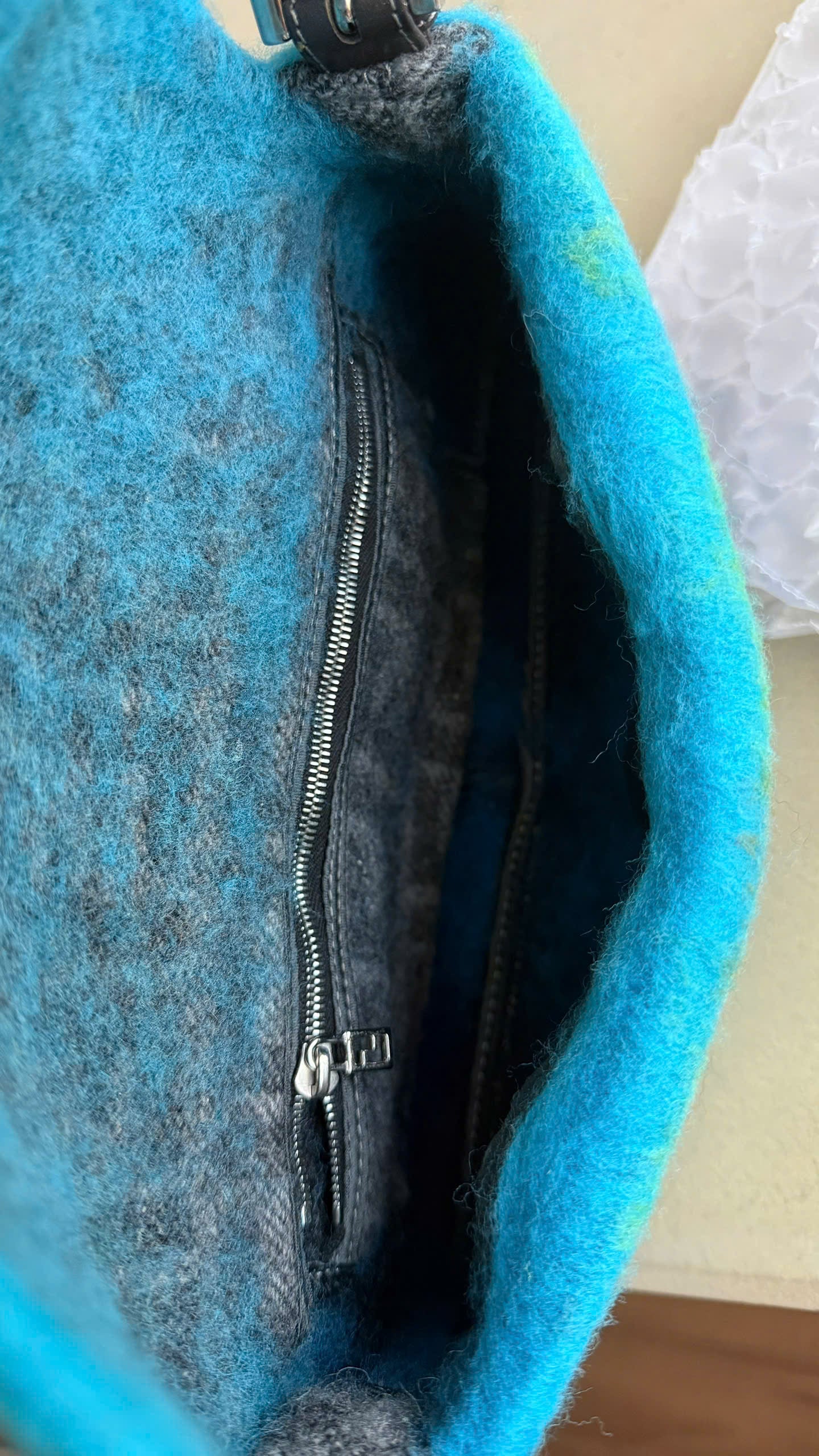 FENDI WOOL FELT CRAFTED BAGUETTE