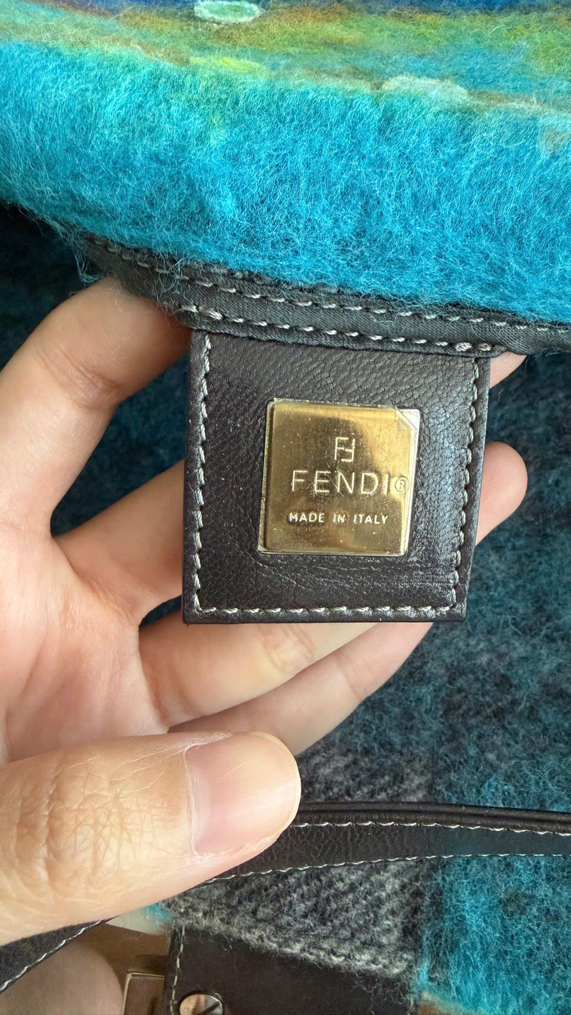 FENDI WOOL FELT CRAFTED BAGUETTE