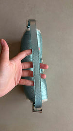 FENDI BLUE METALLIC BAGUETTE BAG
