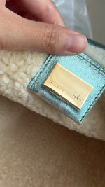FENDI BLUE METALLIC BAGUETTE BAG