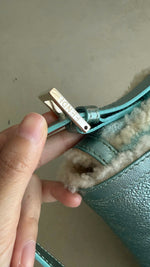 FENDI BLUE METALLIC BAGUETTE BAG