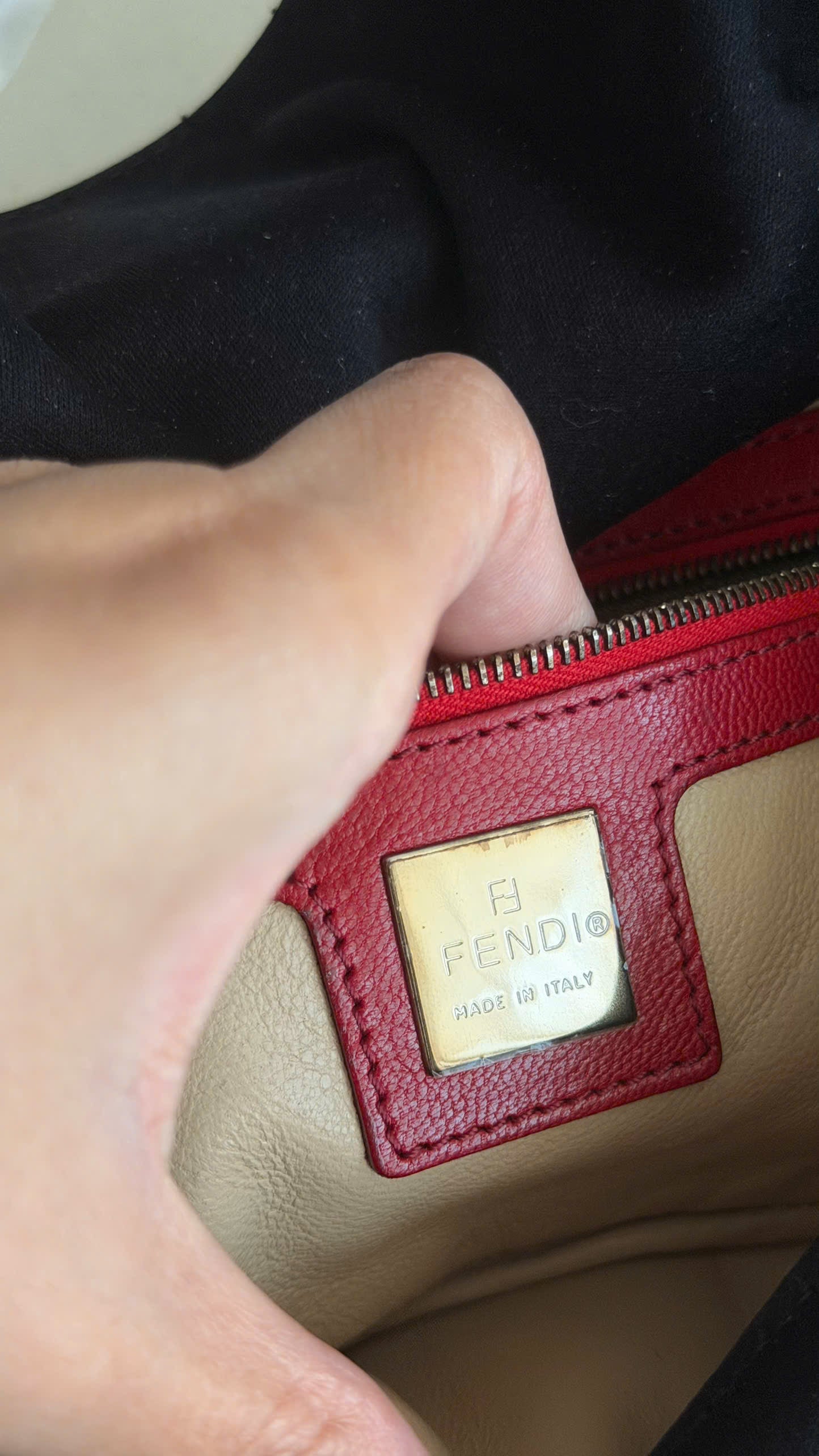 FENDI NEOPRENE LIZARD BEADED CRYSTAL BAGUETTE