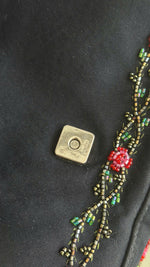 FENDI NEOPRENE LIZARD BEADED CRYSTAL BAGUETTE