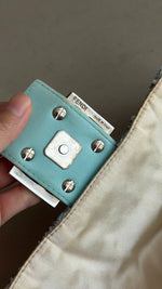 FENDI LIGHT BLUE BEADED BAGUETTE BAG