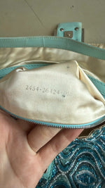 FENDI LIGHT BLUE BEADED BAGUETTE BAG