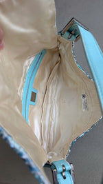 FENDI LIGHT BLUE BEADED BAGUETTE BAG
